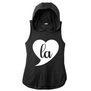 Comma La Heart Funny Great Gift Ladies PosiCharge Tri-Blend Wicking Draft Hoodie Tank