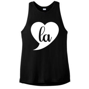 Comma La Heart Funny Great Gift Ladies PosiCharge Tri-Blend Wicking Tank