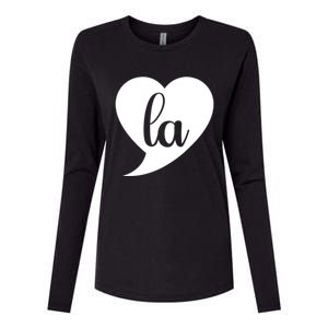 Comma La Heart Funny Great Gift Womens Cotton Relaxed Long Sleeve T-Shirt