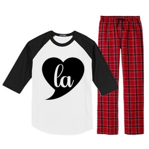 Comma La Heart Funny Great Gift Raglan Sleeve Pajama Set