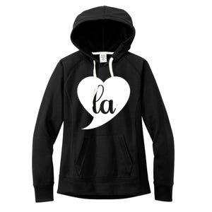 Comma La Heart Funny Great Gift Women's Fleece Hoodie