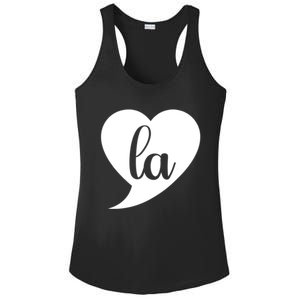 Comma La Heart Funny Great Gift Ladies PosiCharge Competitor Racerback Tank