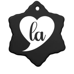 Comma La Heart Funny Great Gift Ceramic Star Ornament