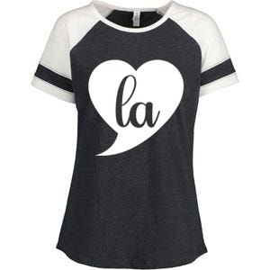 Comma La Heart Funny Great Gift Enza Ladies Jersey Colorblock Tee