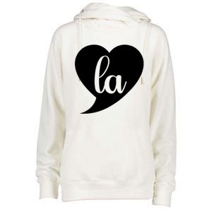 Comma La Heart Funny Great Gift Womens Funnel Neck Pullover Hood