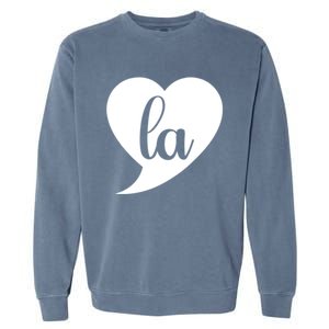 Comma La Heart Funny Great Gift Garment-Dyed Sweatshirt