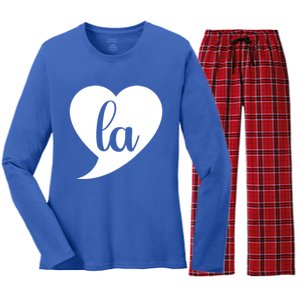 Comma La Heart Funny Great Gift Women's Long Sleeve Flannel Pajama Set 