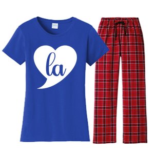 Comma La Heart Funny Great Gift Women's Flannel Pajama Set