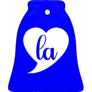 Comma La Heart Funny Great Gift Ceramic Bell Ornament