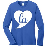 Comma La Heart Funny Great Gift Ladies Long Sleeve Shirt