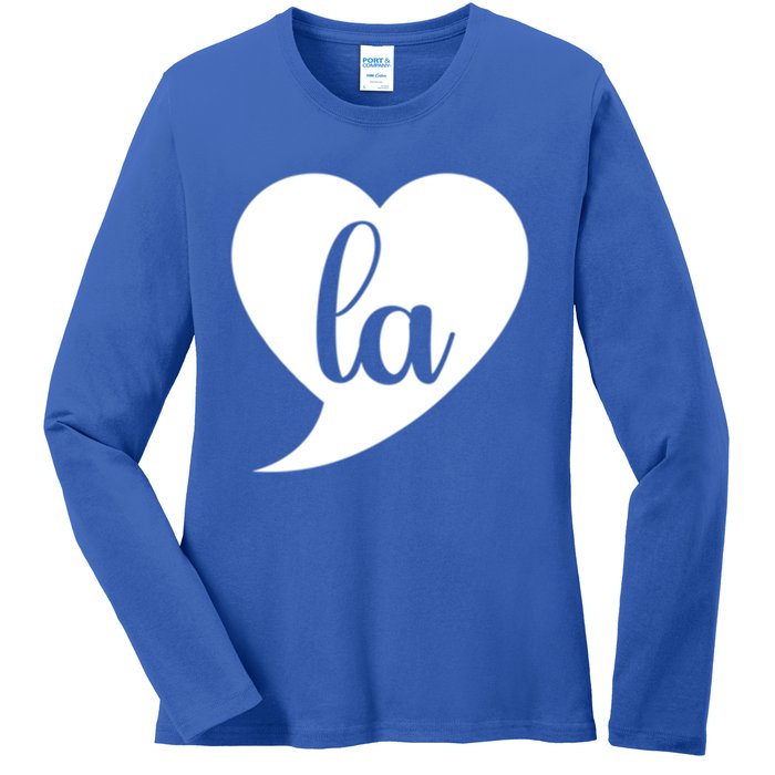 Comma La Heart Funny Great Gift Ladies Long Sleeve Shirt