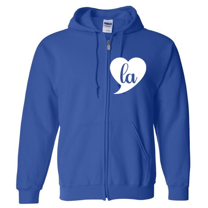 Comma La Heart Funny Great Gift Full Zip Hoodie