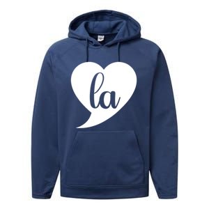 Comma La Heart Funny Great Gift Performance Fleece Hoodie