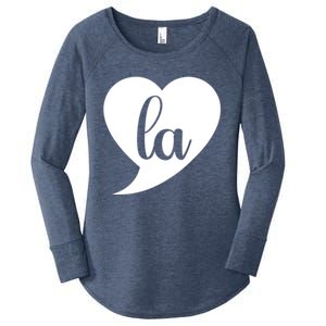 Comma La Heart Funny Great Gift Women's Perfect Tri Tunic Long Sleeve Shirt