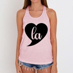 Comma La Heart Funny Great Gift Women's Knotted Racerback Tank