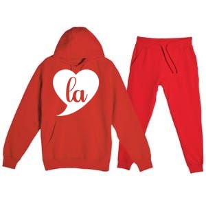 Comma La Heart Funny Great Gift Premium Hooded Sweatsuit Set