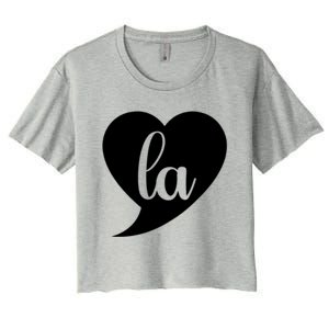 Comma La Heart Funny Great Gift Women's Crop Top Tee