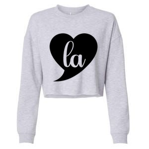 Comma La Heart Funny Great Gift Cropped Pullover Crew