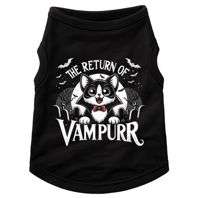 Cat Lover Halloween Funny Cute The Return of Vampurr Doggie Tank