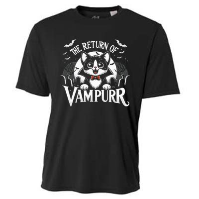 Cat Lover Halloween Funny Cute The Return of Vampurr Cooling Performance Crew T-Shirt