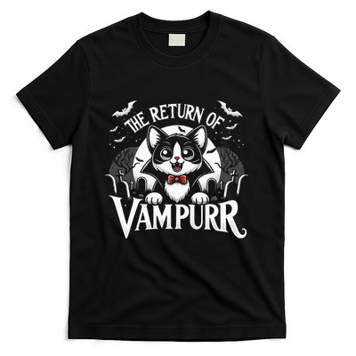 Cat Lover Halloween Funny Cute The Return of Vampurr T-Shirt