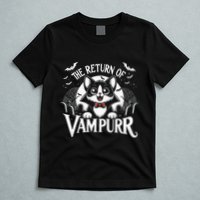 Cat Lover Halloween Funny Cute The Return of Vampurr T-Shirt