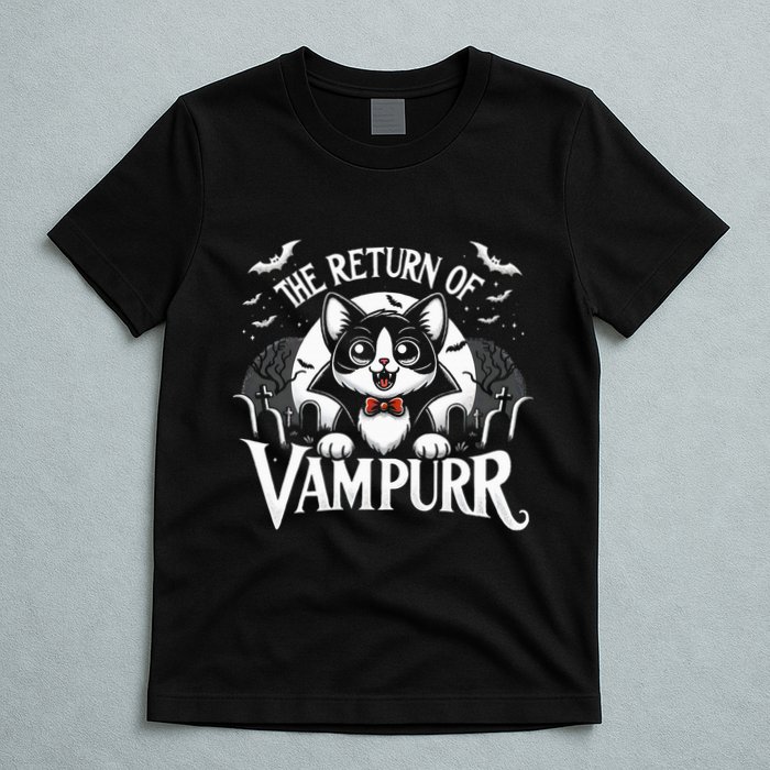 Cat Lover Halloween Funny Cute The Return of Vampurr T-Shirt