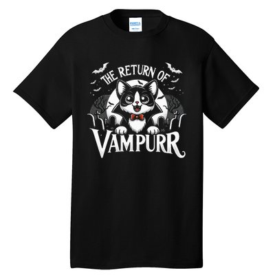 Cat Lover Halloween Funny Cute The Return of Vampurr Tall T-Shirt