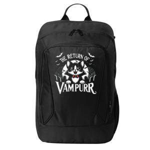 Cat Lover Halloween Funny Cute The Return of Vampurr City Backpack