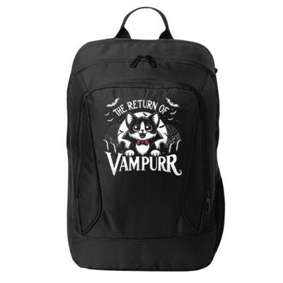 Cat Lover Halloween Funny Cute The Return of Vampurr City Backpack