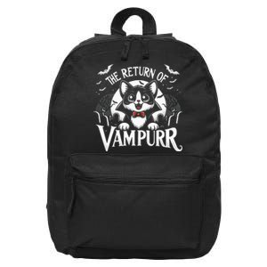 Cat Lover Halloween Funny Cute The Return of Vampurr 16 in Basic Backpack