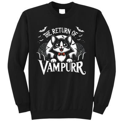 Cat Lover Halloween Funny Cute The Return of Vampurr Tall Sweatshirt