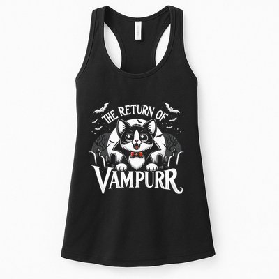 Cat Lover Halloween Funny Cute The Return of Vampurr Womens Tank Top