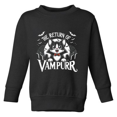Cat Lover Halloween Funny Cute The Return of Vampurr Toddler Sweatshirt