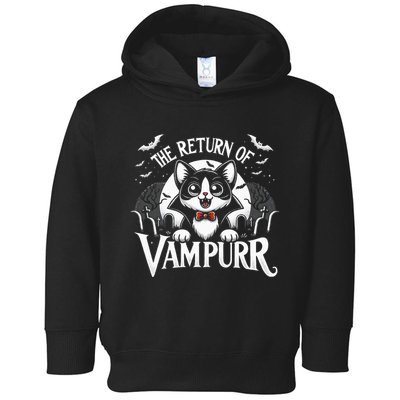 Cat Lover Halloween Funny Cute The Return of Vampurr Toddler Hoodie