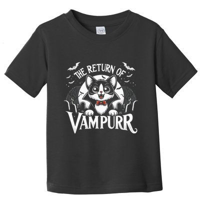 Cat Lover Halloween Funny Cute The Return of Vampurr Toddler T-Shirt
