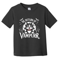 Cat Lover Halloween Funny Cute The Return of Vampurr Toddler T-Shirt