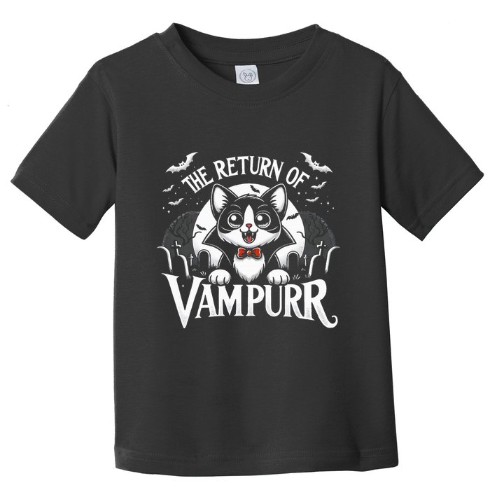 Cat Lover Halloween Funny Cute The Return of Vampurr Toddler T-Shirt