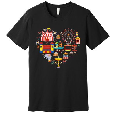 Circus Love Heart Ringmaster Party Circus Premium T-Shirt