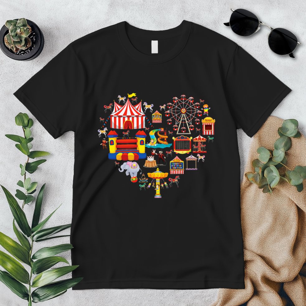 Circus Love Heart Ringmaster Party Circus Premium T-Shirt