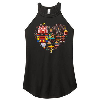 Circus Love Heart Ringmaster Party Circus Women’s Perfect Tri Rocker Tank