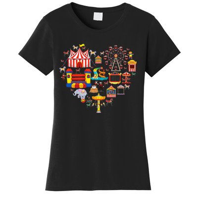 Circus Love Heart Ringmaster Party Circus Women's T-Shirt