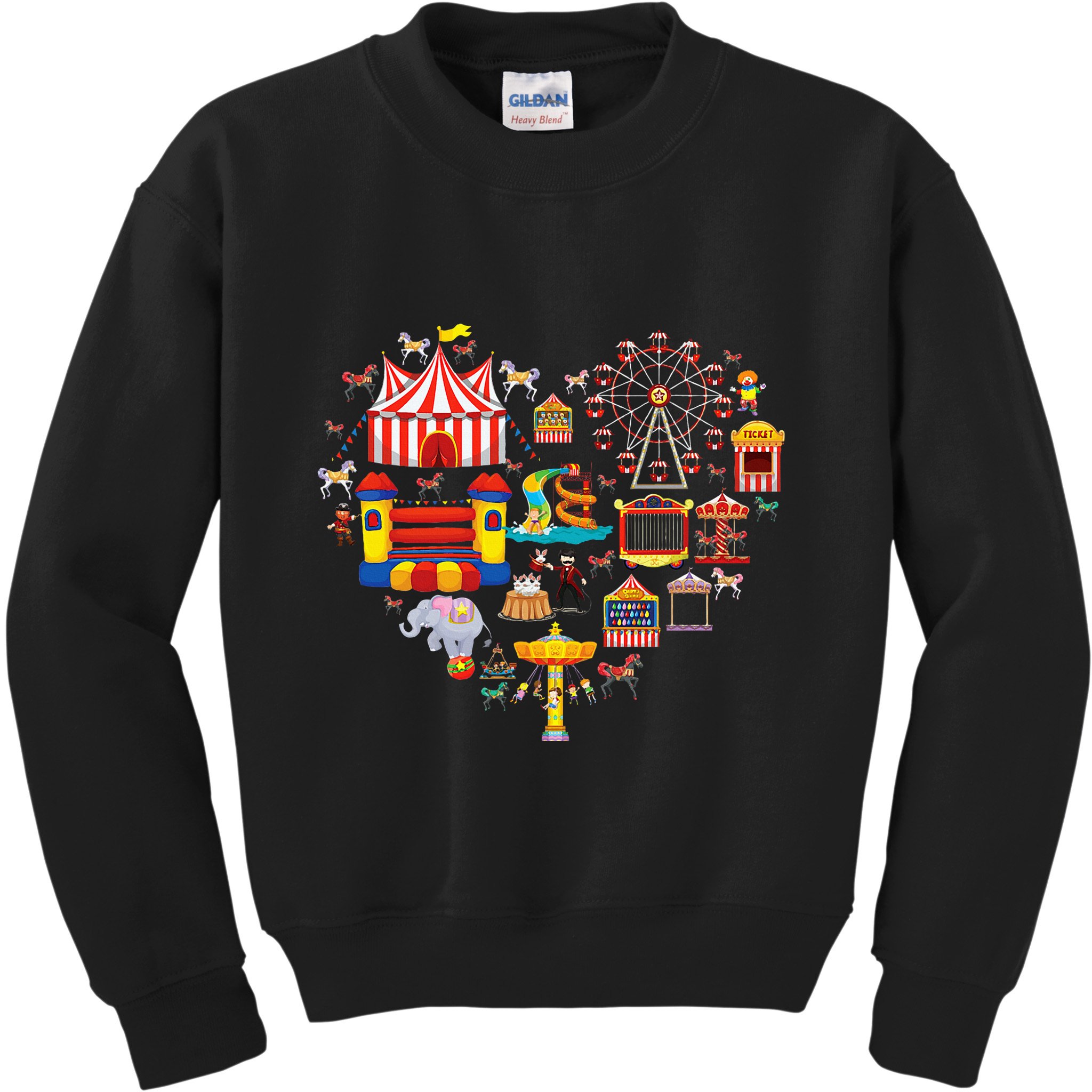 Circus Love Heart Ringmaster Party Circus Kids Sweatshirt