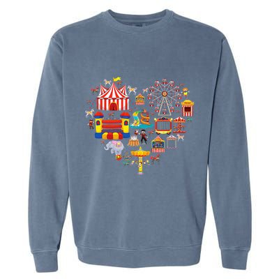 Circus Love Heart Ringmaster Party Circus Garment-Dyed Sweatshirt