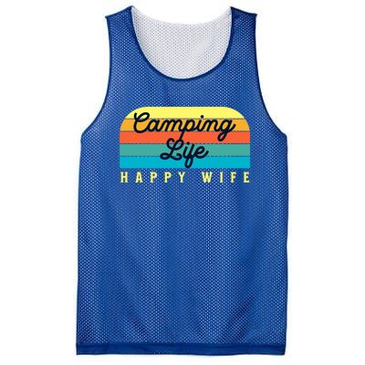 Camping Life Happy Wife Gift Mesh Reversible Basketball Jersey Tank