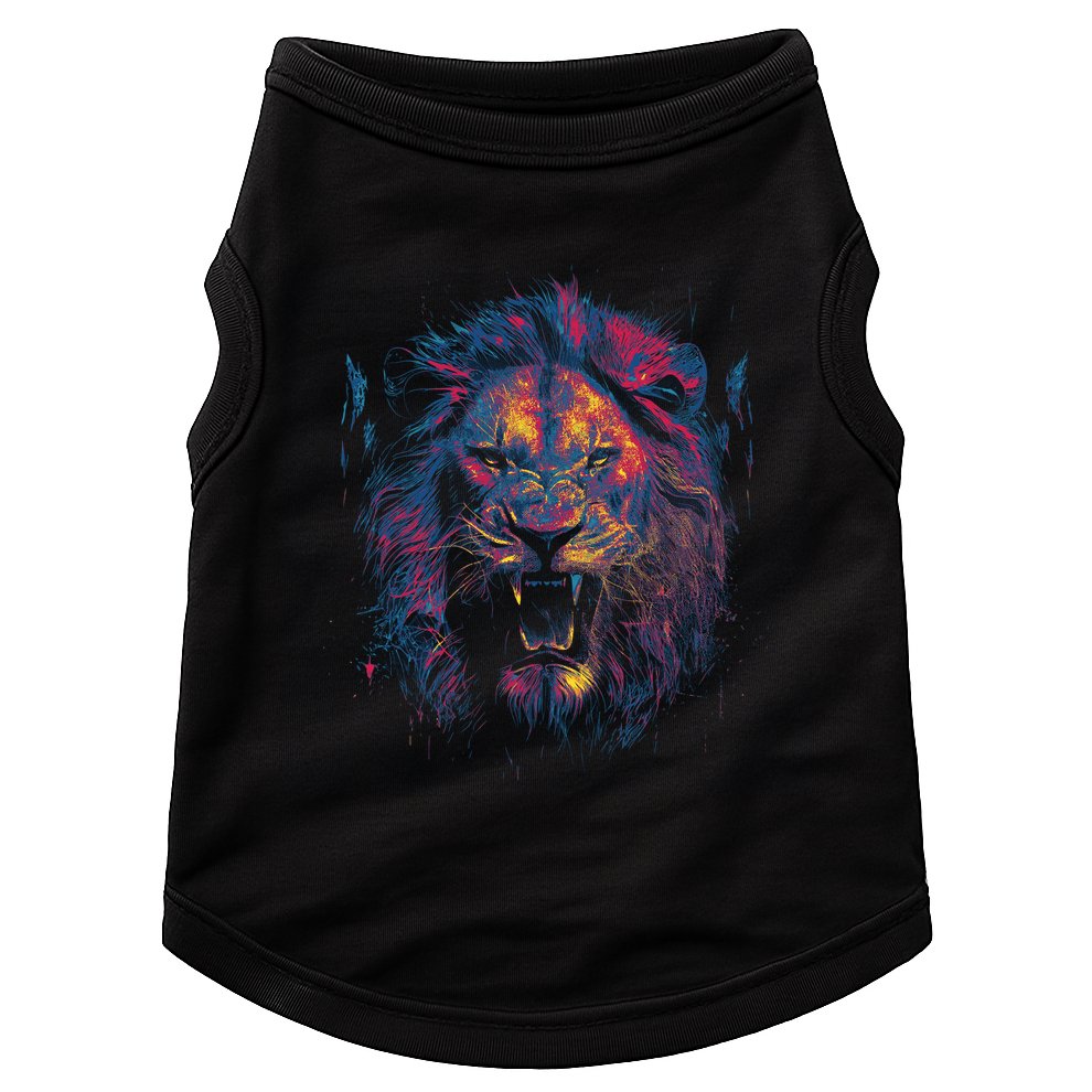 Colorful Lion Head Doggie Tank