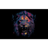 Colorful Lion Head Bumper Sticker