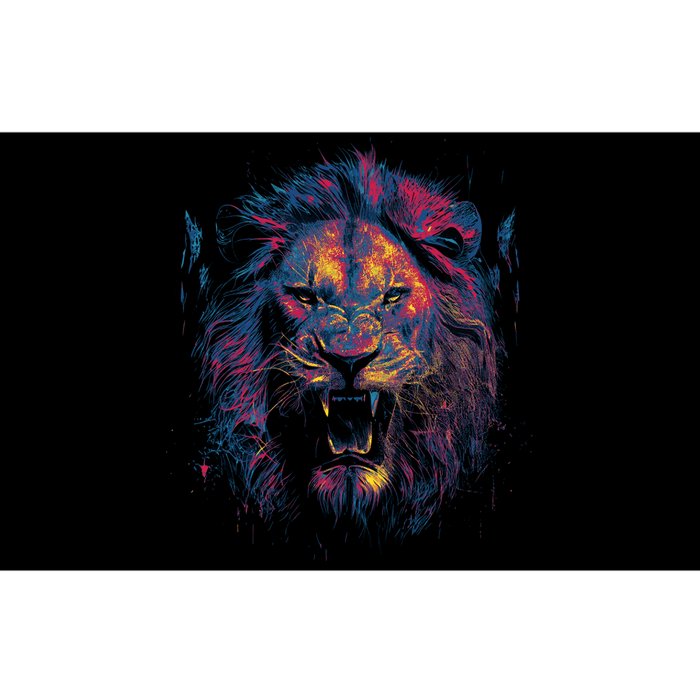 Colorful Lion Head Bumper Sticker