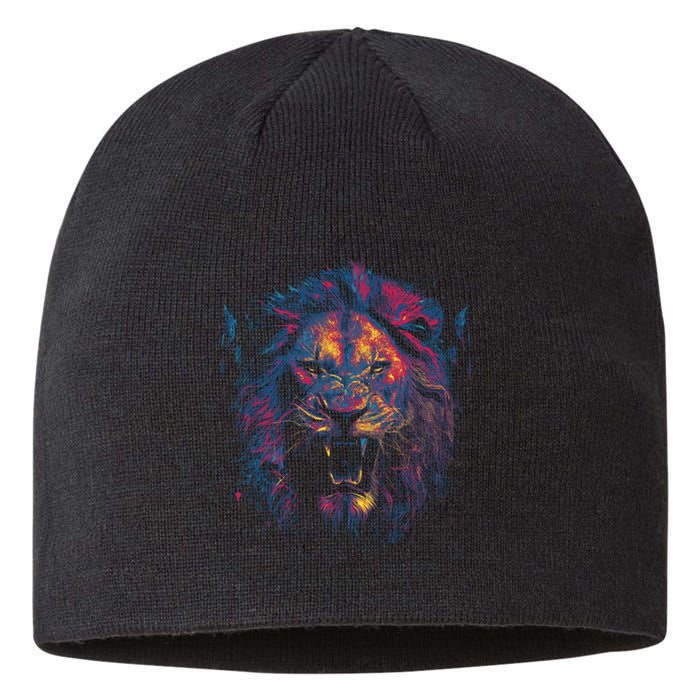 Colorful Lion Head Sustainable Beanie