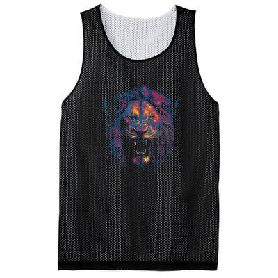 Colorful Lion Head Mesh Reversible Basketball Jersey Tank